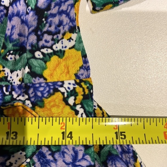 SEE  U Soon Blue Yellow Floral Cottagecore Long Sleeve Dress - Picture 8 of 9